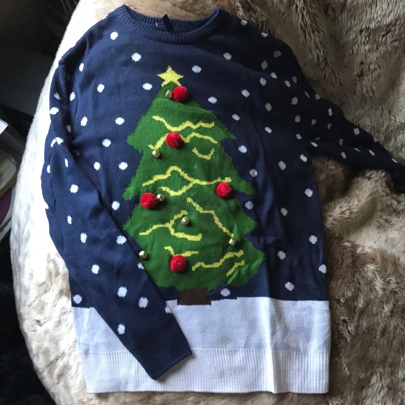 Ugly Christmas Sweater with live jingle bells - Picture 1 of 3